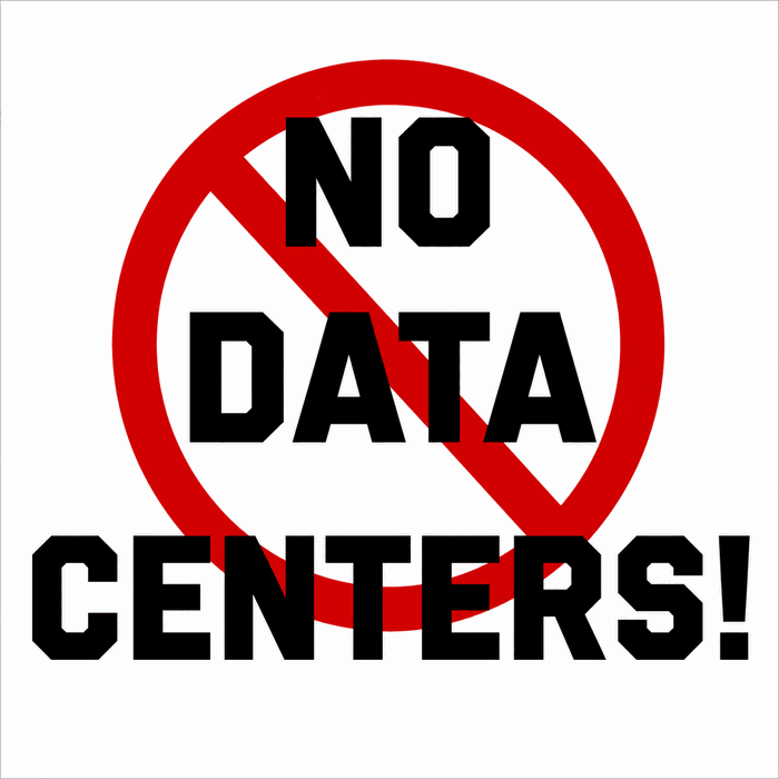 Yard sign design #3: circle-slash NO DATA CENTERS!